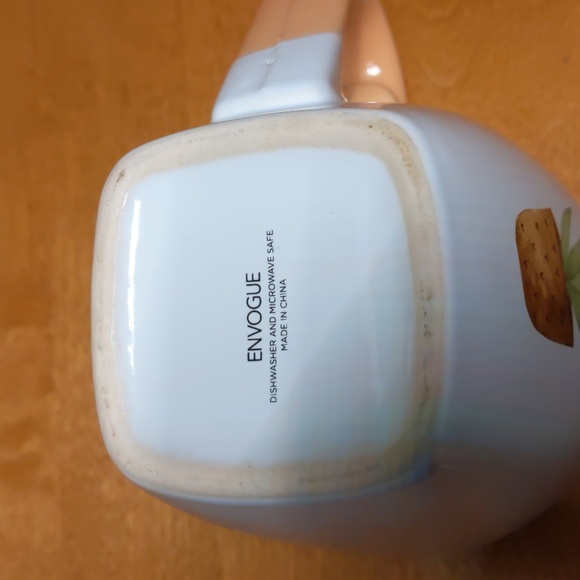 Peach and white Plant pun latte mug - Picture 5 of 5